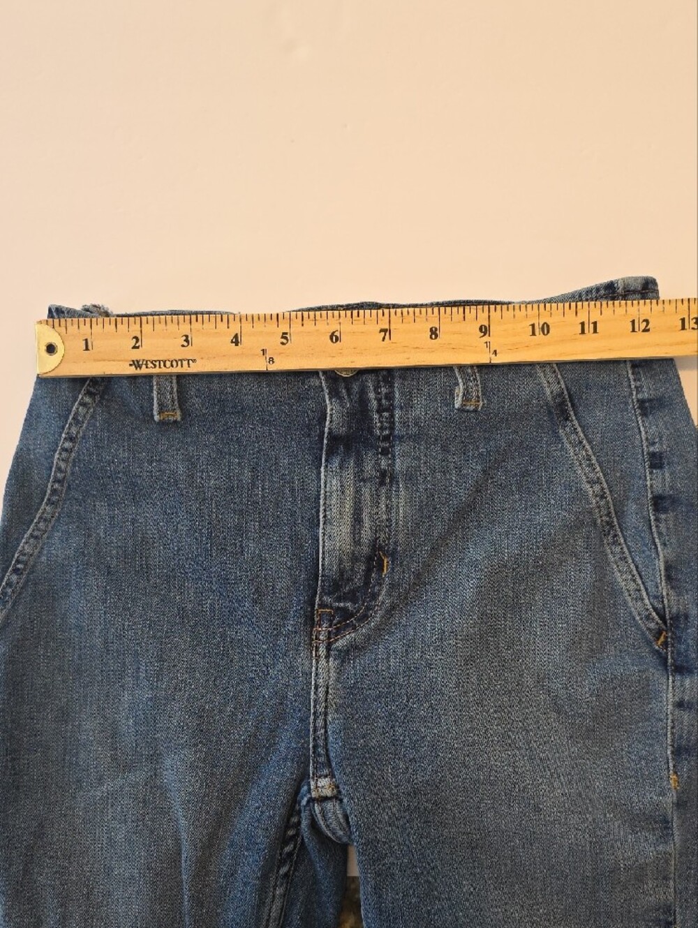 Free People We The Free Blue Slim Flare Jeans Sz 27 -See Measuments Boho Cropped - Picture 13 of 16